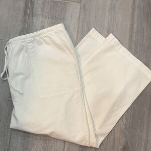 L.L. Bean Women's White Wide Leg Pants